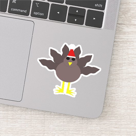 Cute kerst Turkije Sticker (Detail)