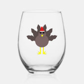 Cute kerst Turkije Wijnglas Zonder Voet (Voorkant)