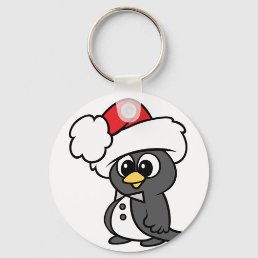 Cute kerst Tuxedo Penguin Sleutelhanger (Voorkant)