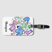 Cute kerst Ugly Sweater Doodles Swirls Pattern Bagagelabel (Voorkant (horizontaal))