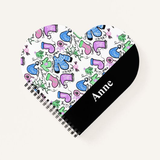 Cute kerst Ugly Sweater Doodles Swirls Pattern Notitieboek (Voorkant)