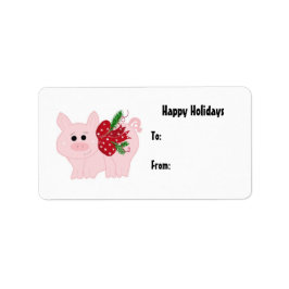 Cute Kerst Varkentje Gift Tag Etiket