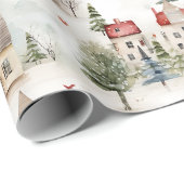Cute kerst Village Cadeaupapier (Rol Hoek)