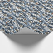 Cute kerst Village Cadeaupapier (Hoek)