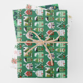 Cute kerst Village Inpakpapier Vel (In situ)