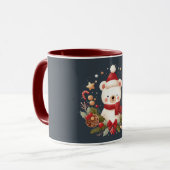 Cute Kerst-/Winterbeer in krans Mok (Voorkant links)