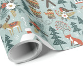 Cute kerst Woodland Animals Cadeaupapier (Rol Hoek)