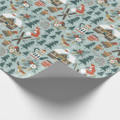 Cute kerst Woodland Animals Cadeaupapier (Hoek)