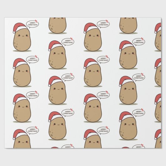 Cute kerstaardappel cadeaupapier (Vlak)