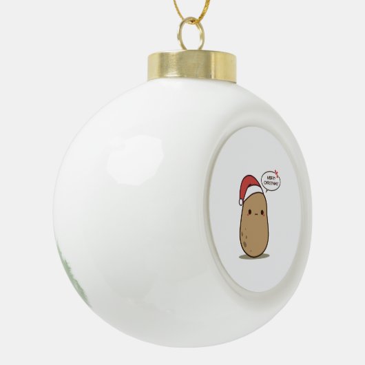 Cute kerstaardappel keramische bal ornament (Links)