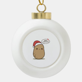 Cute kerstaardappel keramische bal ornament