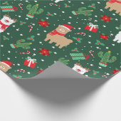 Cute Kerstalpaca Cadeaupapier (Hoek)