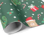 Cute Kerstalpaca Cadeaupapier (Rol Hoek)