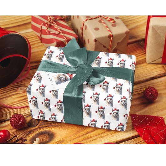 Cute Kerstalpaca Cadeaupapier