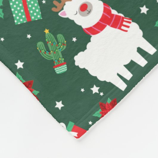 Cute Kerstalpaca Fleece Deken (Hoek)