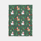 Cute Kerstalpaca Fleece Deken (Voorkant)
