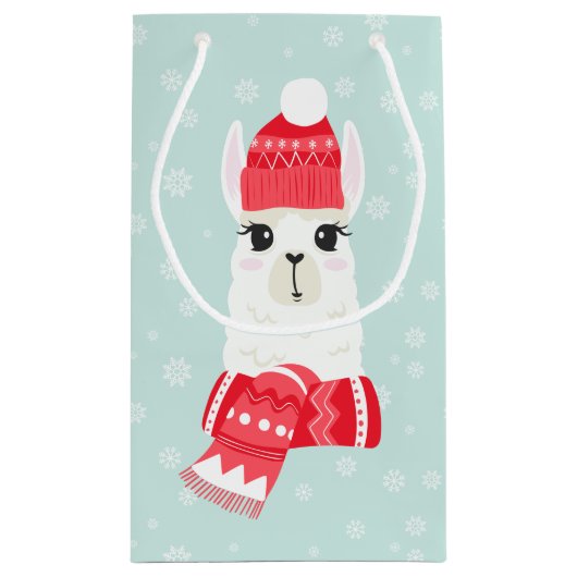 Cute Kerstalpaca Klein Cadeauzakje (Achterkant)