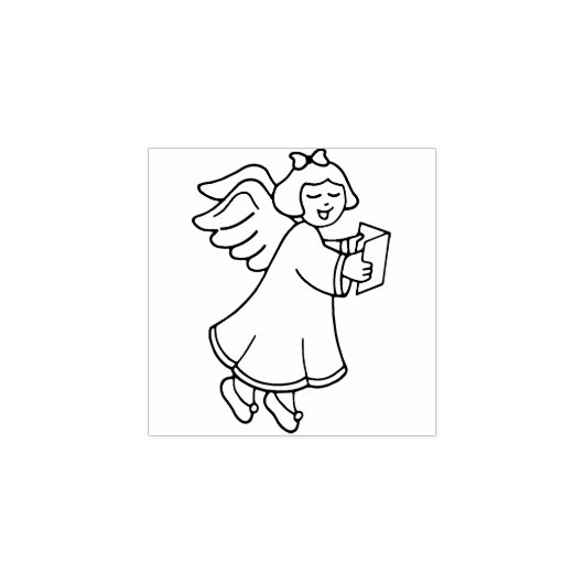 Cute KerstAngel Rubberstempel (Afrduk)