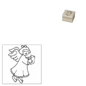 Cute KerstAngel Rubberstempel (Gestempeld)