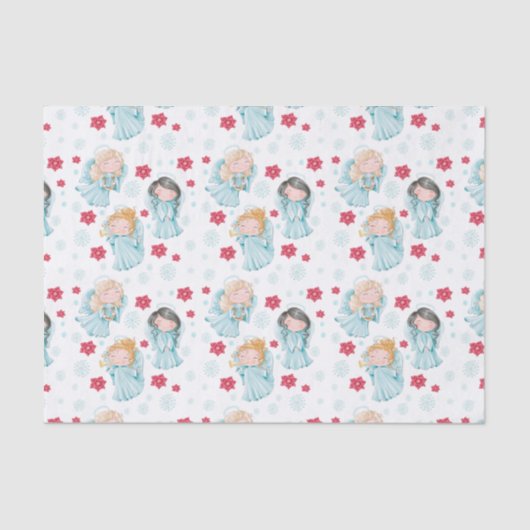 Cute Kerstangels Tissuepapier (Voorkant)