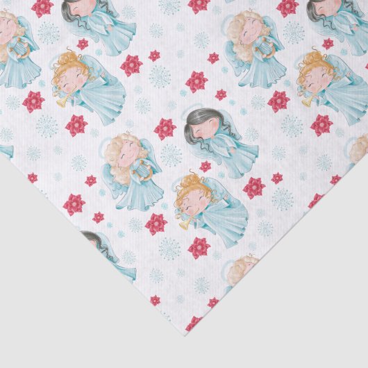 Cute Kerstangels Tissuepapier (Detail)