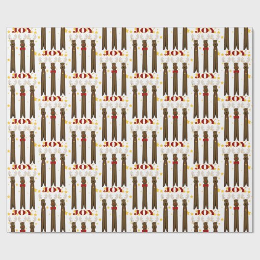 Cute kerstarenrenrennery Joy Cadeaupapier (Vlak)