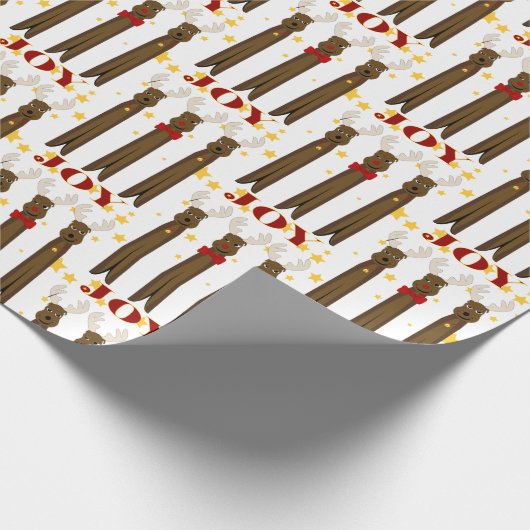 Cute kerstarenrenrennery Joy Cadeaupapier (Hoek)