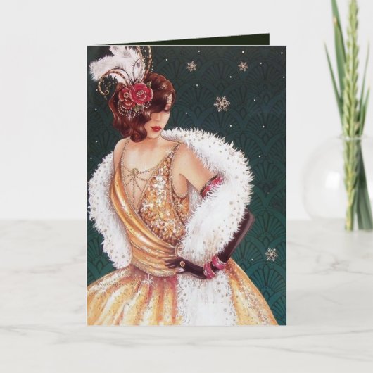 Cute Kerstart deco , voeg een berichtkaart toe Feestdagen Kaart (Voorkant)