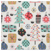 Cute Kerstason Patroon | wit Stof (Close Up)