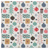 Cute Kerstason Patroon | wit Stof (Swatch)