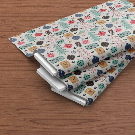 Cute Kerstason Patroon | wit Stof