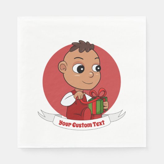 Cute kerstbaby cartoon Napkins Servet (Voorkant)
