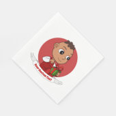 Cute kerstbaby cartoon Napkins Servet (Hoek)