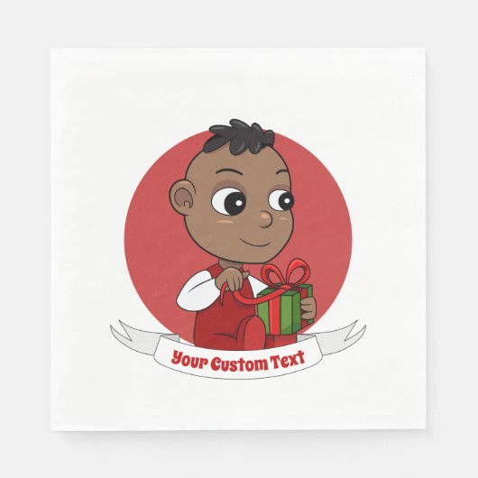 Cute kerstbaby cartoon Napkins Servet (Voorkant)