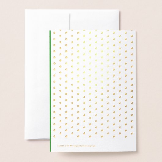 Cute Kerstbee en Poinsettia Flowers Custom Folie Kaarten (Met envelop)