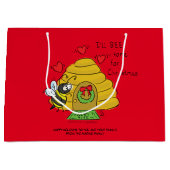 Cute Kerstbee Funny Holiday Cartoon Groot Cadeauzakje (Voorkant)