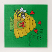 Cute Kerstbee Funny Holiday Cartoon Legpuzzel (Horizontaal)