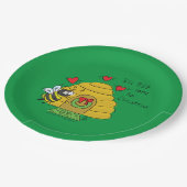 Cute Kerstbee Funny Holiday Cartoon Papieren Bordje (Gekanteld)