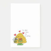 Cute Kerstbee Funny Holiday Cartoon Post-it® Notes (Voorkant)