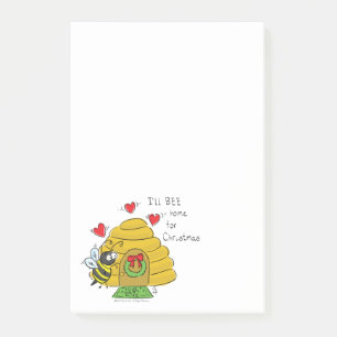 Cute Kerstbee Funny Holiday Cartoon Post-it® Notes