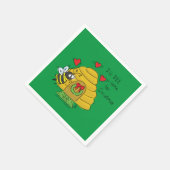 Cute Kerstbee Funny Holiday Cartoon Servet (Hoek)