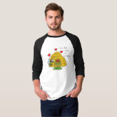 Cute Kerstbee Funny Holiday Cartoon T-shirt (Voorkant volledig)