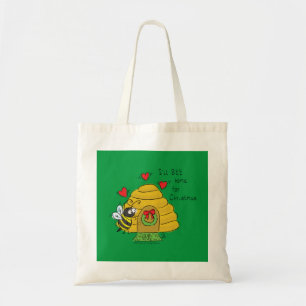 Cute Kerstbee Funny Holiday Cartoon Tote Bag
