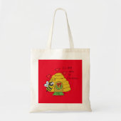 Cute Kerstbee Funny Holiday Cartoon Tote Bag (Voorkant)