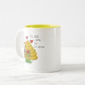 Cute Kerstbee Funny Holiday Cartoon Tweekleurige Koffiemok (Voorkant links)