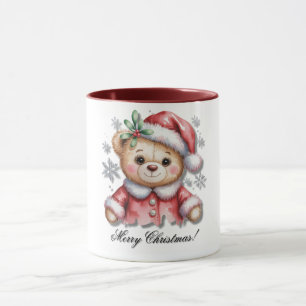 Cute Kerstbeer en Sneeuwvlokken Baby Shower Mok