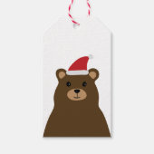 Cute Kerstbeer Santa Tag, Vakantie Cadeaulabel (Voorkant)