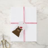 Cute Kerstbeer Santa Tag, Vakantie Cadeaulabel (Met Touw)