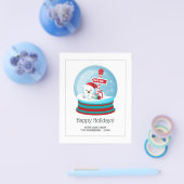 Cute KerstBeer Snow Wereldbol Foto Flyer (Enkel)