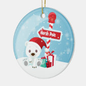 Cute KerstBeer Snow Wereldbol Foto Keramisch Ornament (Links)